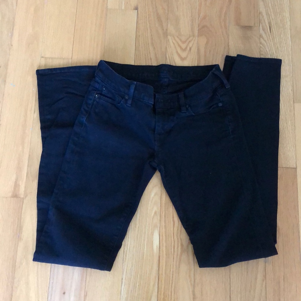 7 For All Mankind Straight Leg Black Pants